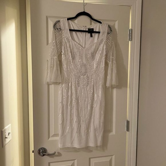 Ivory Adrianna Papell Dress with beading - Picture 3 of 5